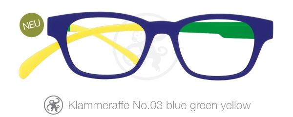 Klammeraffe No.03 blue green yellow