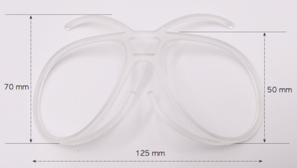 Clip Größe L mit Sehstärke für Ski-/Motocrossbrille - mit Standardgläsern